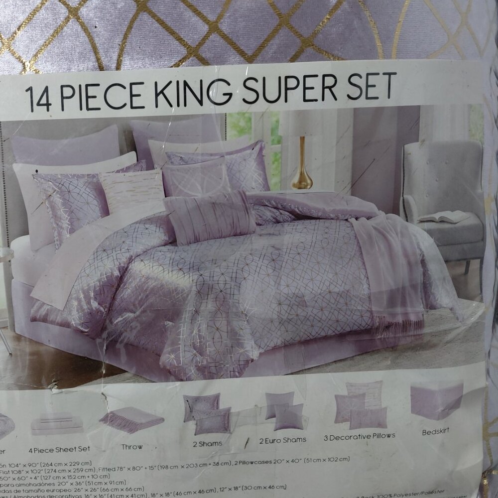JLA HOME Solene Lilac - Queen, 14-Pc. Comforter Set - Picture 2 of 5